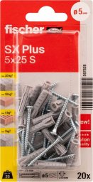  Fischer FISCHER dowels with screws SX Plus S, 5x25 mm, 20 pcs.