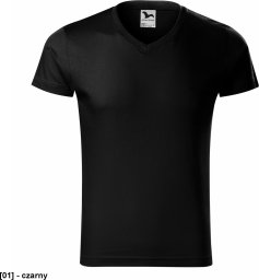  MALFINI Slim Fit V-neck 146 - ADLER - Koszulka męska, 180 g/m2 - czarny S