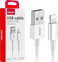 Kabel USB AMiO Kabel do ładowania usb-a - lightning iphone 2a 100cm fulllink amio-03895