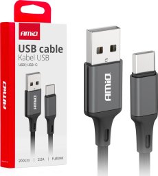 Kabel USB AMiO Kabel do ładowania usb-a - usb-c 2a 200cm fulllink amio-03900