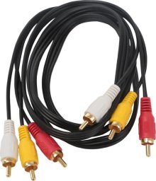  Aigostar  Kabel audio 3RCA/3RCA 1,5 m czarny Kabel audio 3RCA/3RCA 1,5 m czarny