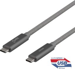 Kabel USB Deltaco USB-C kabel „SuperSzybki“, 1 m, spleciony, USB 3.1 Gen 2, 10 Gbps, 100W / USBC-1412M