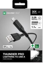 Kabel USB Amazingthing Amazingthing Premium kabelis USB Type-A - Lightning, PD30W (juodas, 1.1m)