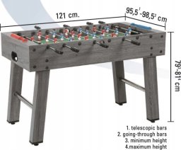  Usorteret Futbolo stalas F-2 Pilkas OAK telescopic rods