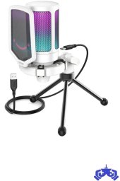 Mikrofon Fifine Fifine Technology FIFINE A6VW RGB Baltas Kondensatorinio Mikrofono Komplektas (Baltas)