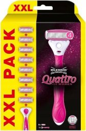 Wilkinson  Quattro For Women maszynka do golenia z wymiennymi wkładami dla kobiet + 8 wkładów