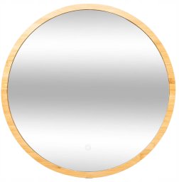 Lustro 5five Lustro łazienkowe z oświetleniem LED, bambusowa rama, Ø 57 cm