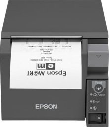  Epson Epson TM T70II (025C1) - Kvitteringsprinter - termisk linje - Rulle (7,95 cm) - 180 x 180 dpi - op til 250 mm/sek. - USB 2.0, LAN (UB-E04) - skærer - sort