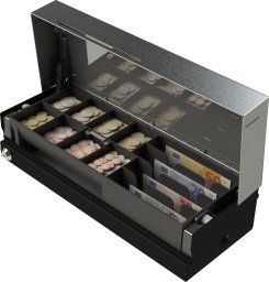 APG Cash Drawer APG Cash Drawer MOD237A-BL4617, Electronic cash drawer, Steel, Black, 24 V, 460 mm, 100 mm