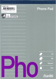 Bantex Telefonblok bantex, a5, linjeret