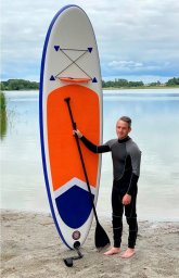 CS Aqua CS Aqua SUP Board - Stand Up Paddleboard - 300x83x15 cm max 120 kg. Orange/Blue/White