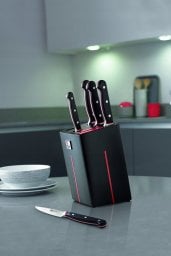 Richardson Sheffield VELOCITY - 5 pc knife block with sharpener - black