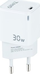 Ładowarka TooQ TooQ GAN USB-C/PD Wall Charger 30W, White, Indoor, AC, White