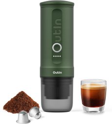 Przenośny ekspres do kawy Outin Nano (OTEM-01-FG) 100 W zielony