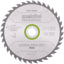 Metabo METABO PIŁA TARCZOWA HW/CT 165x20x38z    CORDLESS CUT WOOD PROFESSIONAL