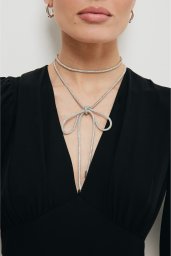  Makover K195 Wiązany naszyjnik typu choker - srebrny (kolor srebrny, rozmiar uni)