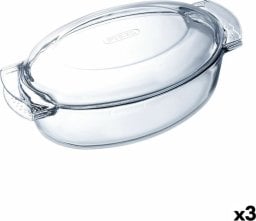 Pyrex Naczynie do Piekarnika Pyrex Classic Vidrio Przezroczysty Szkło Owalna 39 x 23 x 15 cm Z pokrywką (3 Sztuk)