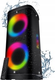 Głośnik Sven Portable speaker SVEN PS-950 black power output 2x80W (RMS) TWS Bluetooth IPx4 FM USB microSD LED-display lithium battery