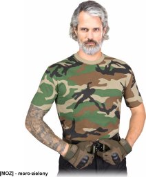  R.E.I.S. TG-TARNUNG - T-shirt krótki rękaw Tactical Guard  100% bawełna 170-180 g/m2 dedykowana miłośnikóm militariów motocyklistów - moro-zielony 3XL