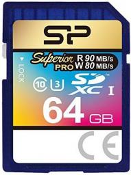 Karta Silicon Power Superior Pro SDXC 64 GB Class 10 UHS-I/U3  (SP064GBSDXCU3V10)