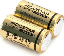 Aigostar  Bateria alkaliczna cynkowo-węglowa R14 1.5V opakowanie 2 szt. Bateria alkaliczna cynkowo-węglowa R14 1.5V opakowanie 2 szt.