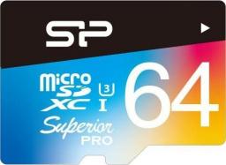 Karta Silicon Power Superior Pro MicroSDXC 64 GB Class 10 (SP064GBSTXDU3V20SP)