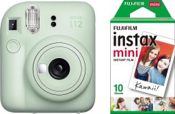 Aparat cyfrowy Fujifilm Fujifilm Momentinis fotoaparatas instax mini 12 MINT Žalias+instax mini glossy (10pl)+originalus dėklas