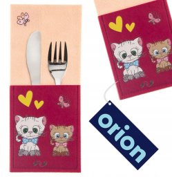 Orion Pokrowiec etui na sztućce KOTEK 21x9 cm