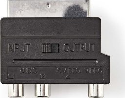Adapter AV Nedis Nedis CVGP31902BK adapter kablowy SCART (21-pin) 3 x RCA + S-Video Czarny