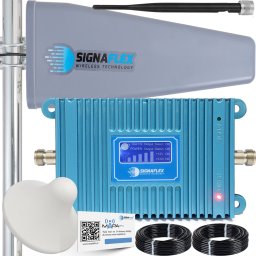 System przekazu sygnału AV Signaflex Zestaw Wzmacniacz Gsm Blue Lcd Gsm980 + T2 23Dbi 15M + 1X Grzybek