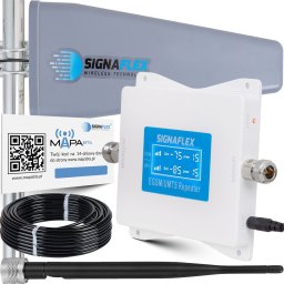 System przekazu sygnału AV Signaflex Zestaw Wzmacniacz Egsm/Umts White Ls-Egw1 + T2 23Dbi 15M