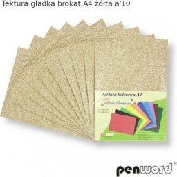  Teka Tektura A4 gładka brokat żółta 10szt