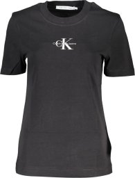  Calvin Klein DAMSKI T-SHIRT Z KRÓTKIM RĘKAWEM CALVIN KLEIN CZARNY XS EU