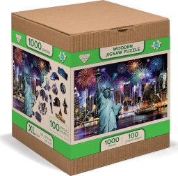 WOODEN CITY Drewniane Puzzle z figurkami  Nowy Jork nocą rozm. XL, 1000 elementów