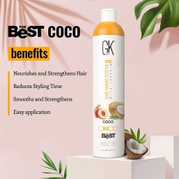 GK HAIR (Global Keratin) Global Keratin, The Best Coco, Hair Cream Treatment, For Smoothening, 1000 ml For Women