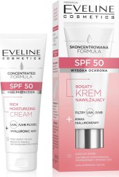  Eveline EVELINE SPF 50 Bogaty Krem nawilżający Filtry+Kwas Hialuronowy do cery normalnej i suchej 30 ml