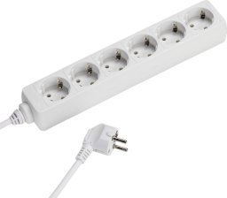 Kabel zasilający Vivanco Vivanco extension cord 6 sockets 1.4m, white (28258)