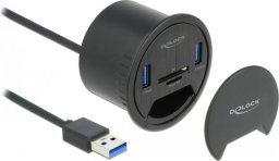 HUB USB Delock Delock 2 Port Tisch-Hub 2 x SuperSpeed USB Typ-A und Card Reader fur SD und Micro