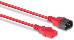 Kabel zasilający Lindy 30478 PrzedĹuĹźacz zasilajÄcy IEC C14 - IEC C13 (do UPS), czerwony - 2m