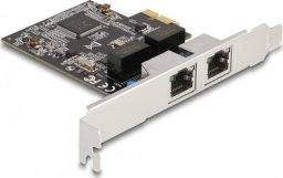 Karta sieciowa Delock DeLOCK PCIE x1 to 2x RJ45 Gbit, network camera