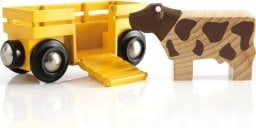 Brio 33406 Wagon do transportu zwierząt oraz krowa