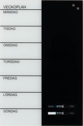 NAGA Magnetisk ugetavle i glas 40 x 60 cm svensk Sort & Hvid 64,5x3x45mm (1stk)