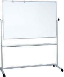 NAGA Mobil og vendbar whiteboard 120 × 90 cm magnetisk med aluminiumsstel og ramme inkl pennebakke Hvid 1400x100x930mm (1stk)