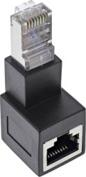 InLine InLine® patch cord adapter Cat.6A, RJ45 plug / socket, angled 90° downwards