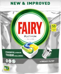  Fairy Fairy Platinum Lemon automatinių indaplovių kapsulės, 55 vnt