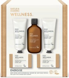 Baylis & Harding Kosmetikos rinkinys Baylis & Harding Wellness Luxury Bathing Gift Set: prausiklio gelis, 130 ml + muilas, 150 g + dušo želė, 130 ml + kūno losjonas, 130 ml