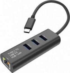 HUB USB Secomp STANDARD Konwerter USB typu C na Gigabit Ethernet + Hub 3x