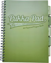 Pukka Pad KołoZeszyt w kratkę A4 Pukka Pad 100 kartek, przekładki, oliwkowy