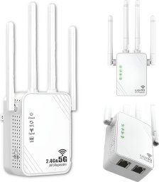 Adapter USB SwiatKabli Wzmacniacz sygnału WIFI Repeater LAN RJ-45 1200Mbps Router AP 4 anteny 5GHz