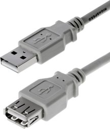 Kabel USB V7 USB-A - USB-A 3 m Szary (4005938119905)